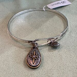 Brighton Silver Bracelet with Gold-Tone Charms